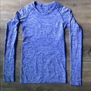 lululemon swiftly long sleeve shirt blue size 4